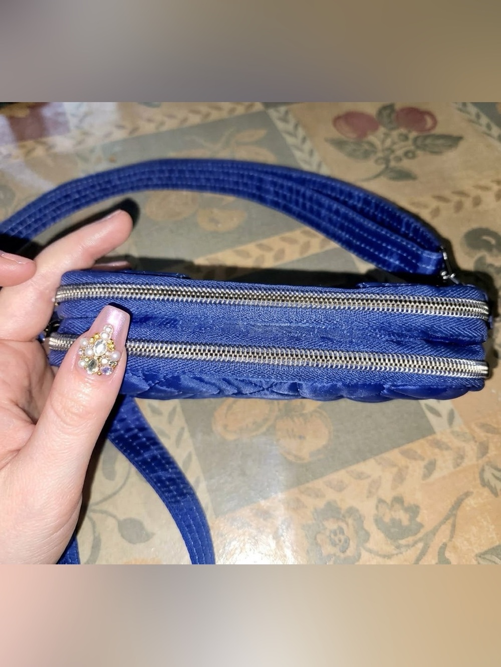 Lug Coupe LE Love Convertible Quilted Crossbody Bag w/Belt Strap {SAPHIRE BLUE} - Picture 7 of 13